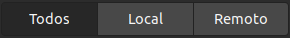 Exibindo os botões centrais da barra superior: Todos, Local e Remoto